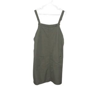 Ashly Brent Army Green Overall  Mini Dress